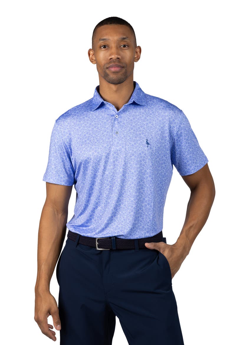 Floral Performance Polo, Alternate, color, BLUE