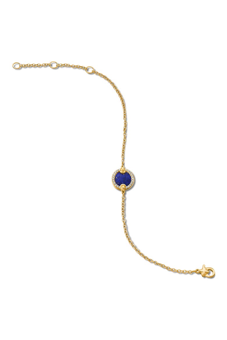 Petite Elements Center Station Chain Bracelet with Semiprecious Stone & Diamonds, Alternate, color, 18K YELLOW GOLD