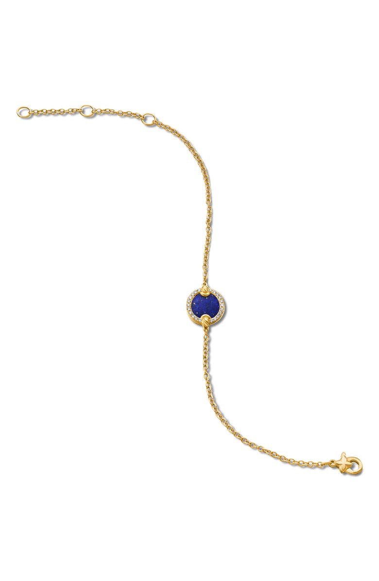 David Yurman Petite Elements Center Station Chain Bracelet with Semiprecious Stone & Diamonds, Alternate, color,