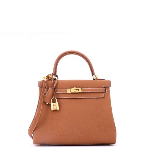 Kelly Handbag Brown Togo with Gold Hardware 25