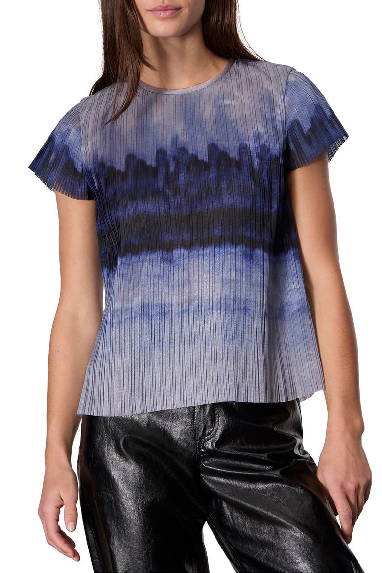 Hailey Printed Organza Top, Main, color, LTBLUMLTI