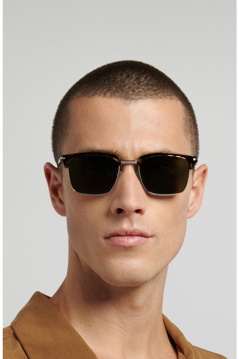 53mm Sunglasses, Alternate, color, HAVANA RUTHENIUM/ GREEN