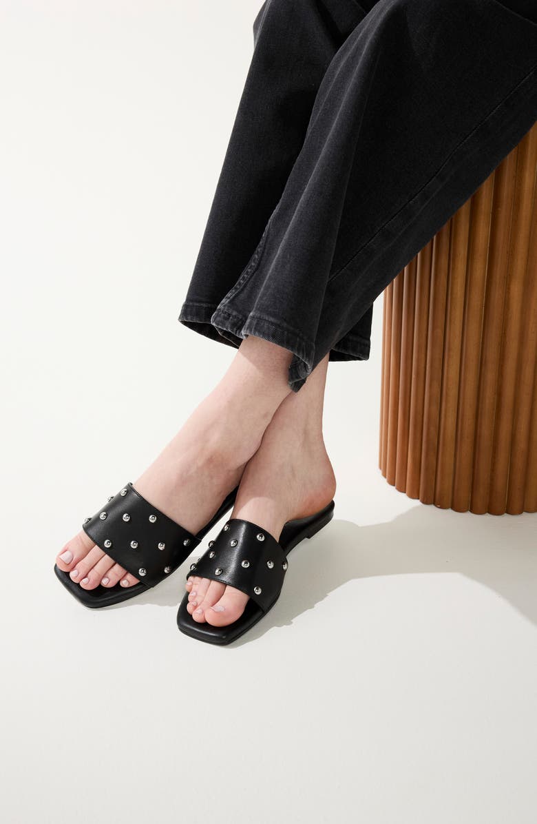 Yosi Samra Harley Studded Slide Sandal, Alternate, color, Black