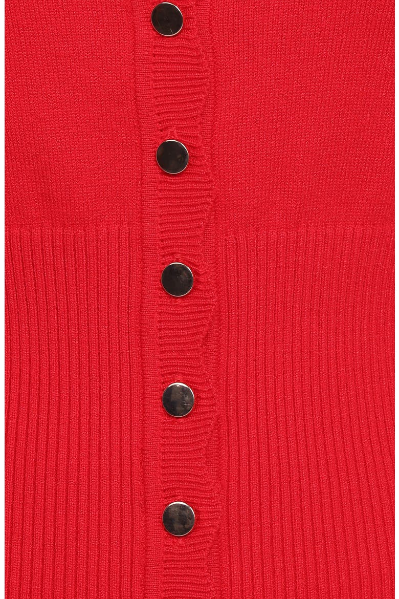 Walsh Scallop Trim Cardigan, Alternate, color, RED