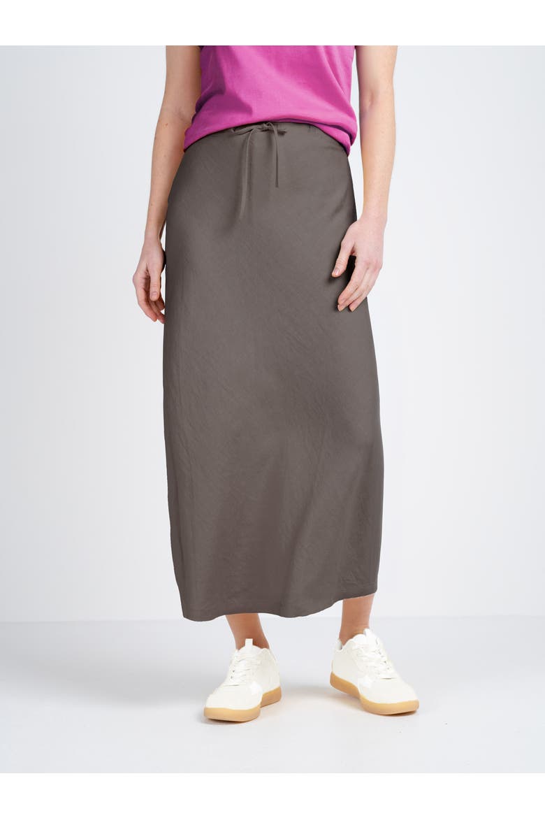 Bias Cut Linen Blend Skirt, Main, color, Dark Mole