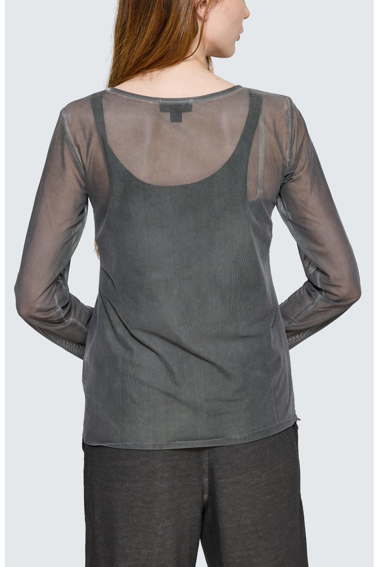 Marlene Garment-Dyed Mesh Blouse, Alternate, color, Misty Black