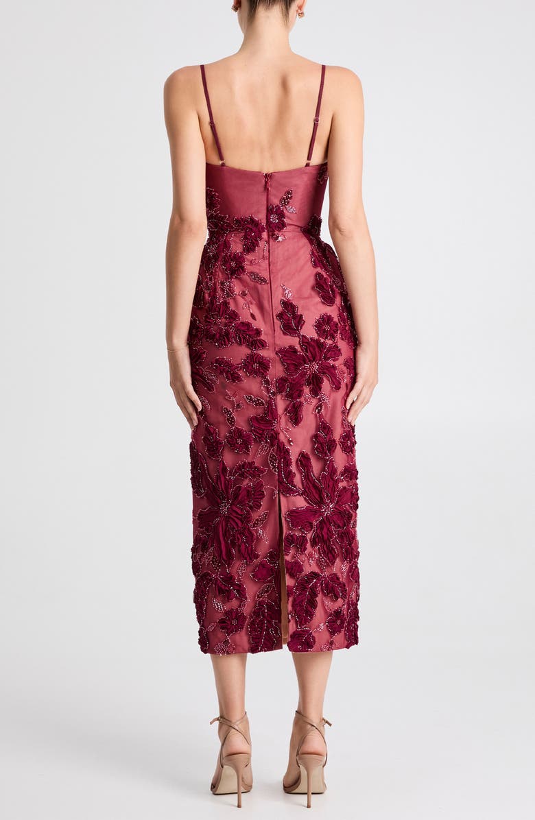 HELSI Gemma Beaded Floral Cocktail Dress, Alternate, color, Merlot