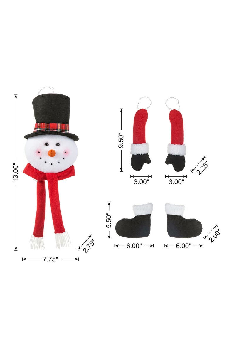 Glitzhome Christmas Fabric Santa & Snowman Jumbo Ornament Set, Alternate, color, 