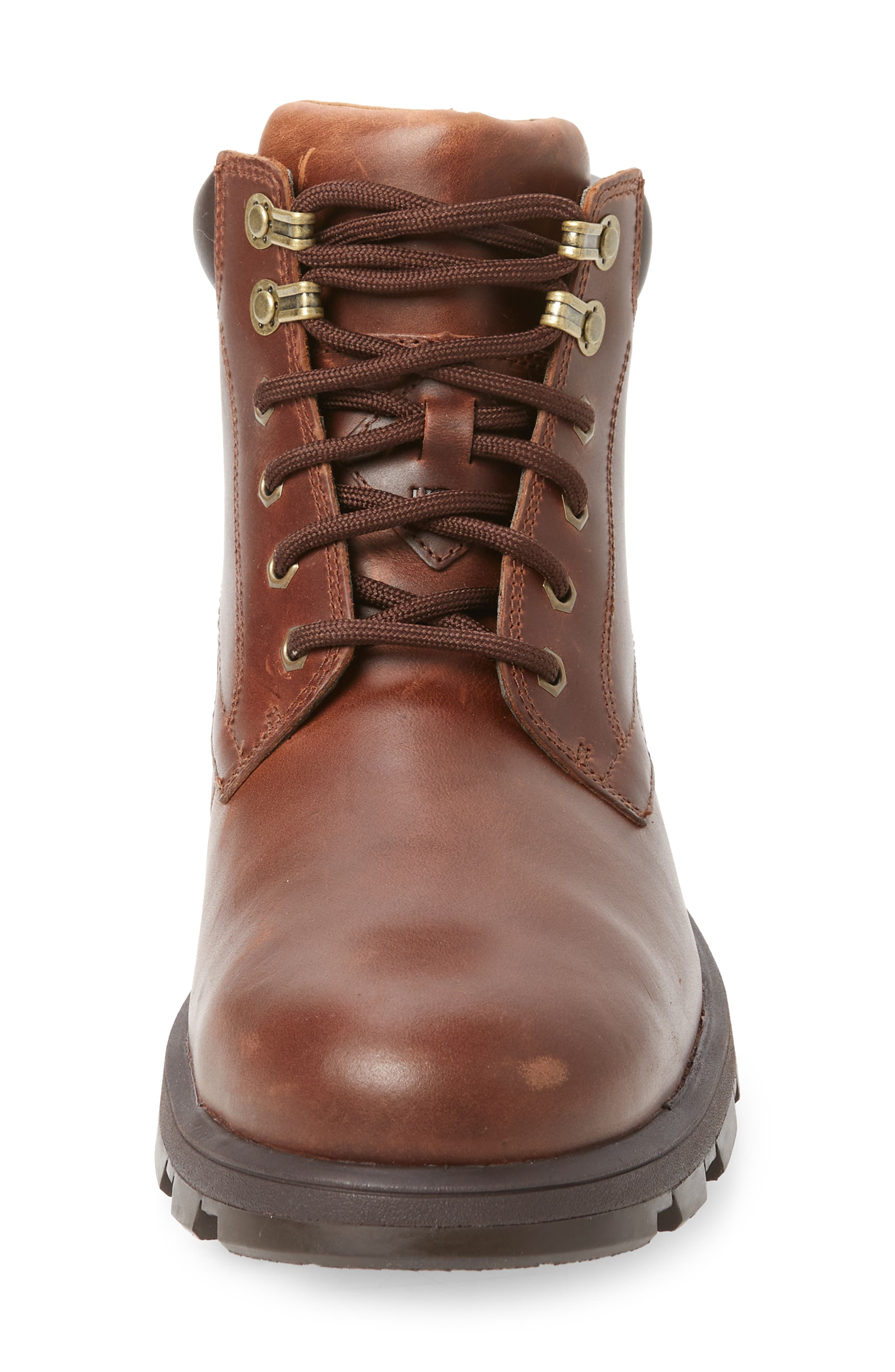 Stenton Water Repellent Leather Boot, Alternate, color, CHESTNUT LEATHER