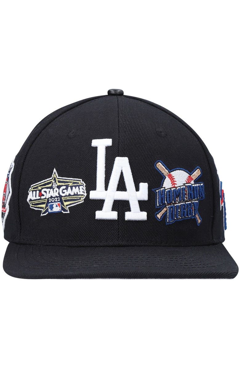 PRO STANDARD Men's Pro Standard Black Los Angeles Dodgers All-Star Multi Hit Wool Snapback Hat, Alternate, color, 