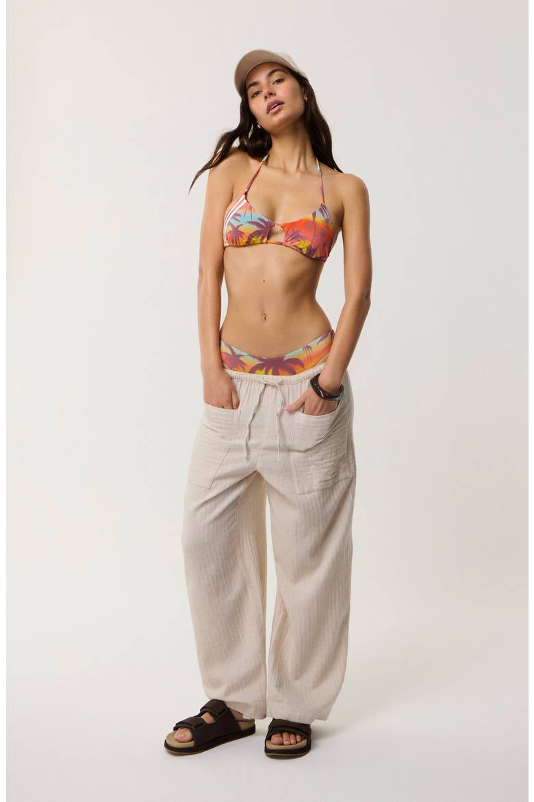 Retro Revival Triangle Bikini Top, Alternate, color, ORANGE MULTI