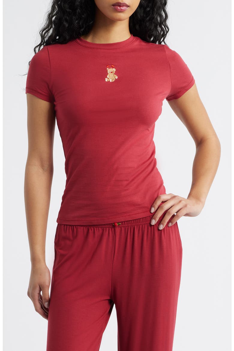 Sweetheart Bear Baby Tee, Main, color, DEEP RED
