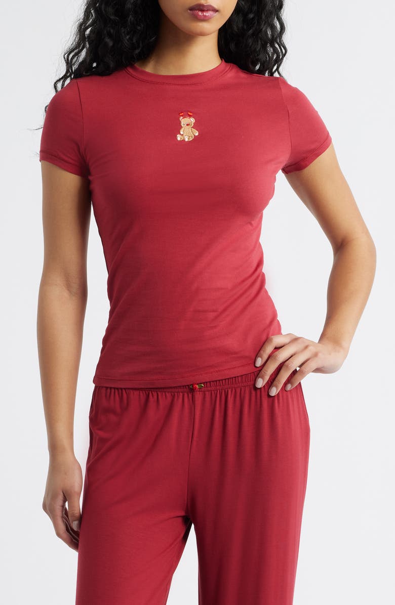 HAPPY CAMP3R Sweetheart Bear Baby Tee, Main, color, Deep Red