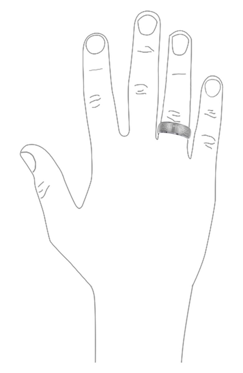 BLING JEWELRY Men's Brushed Engraved Ring, Alternate, color, Silver