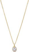 BY ADINA EDEN Oval CZ Bezel Drop Necklace