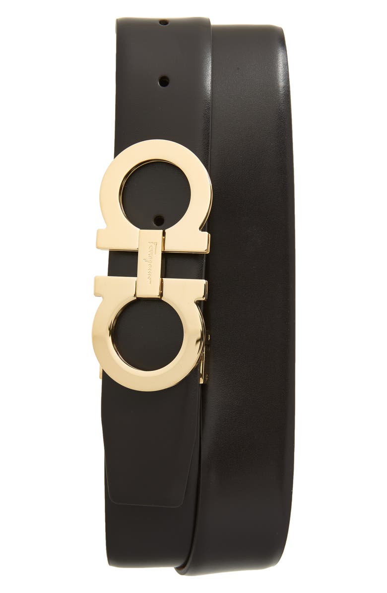 FERRAGAMO Salvatore Ferragamo Panini Double Gancio Leather Belt, Main, color, 