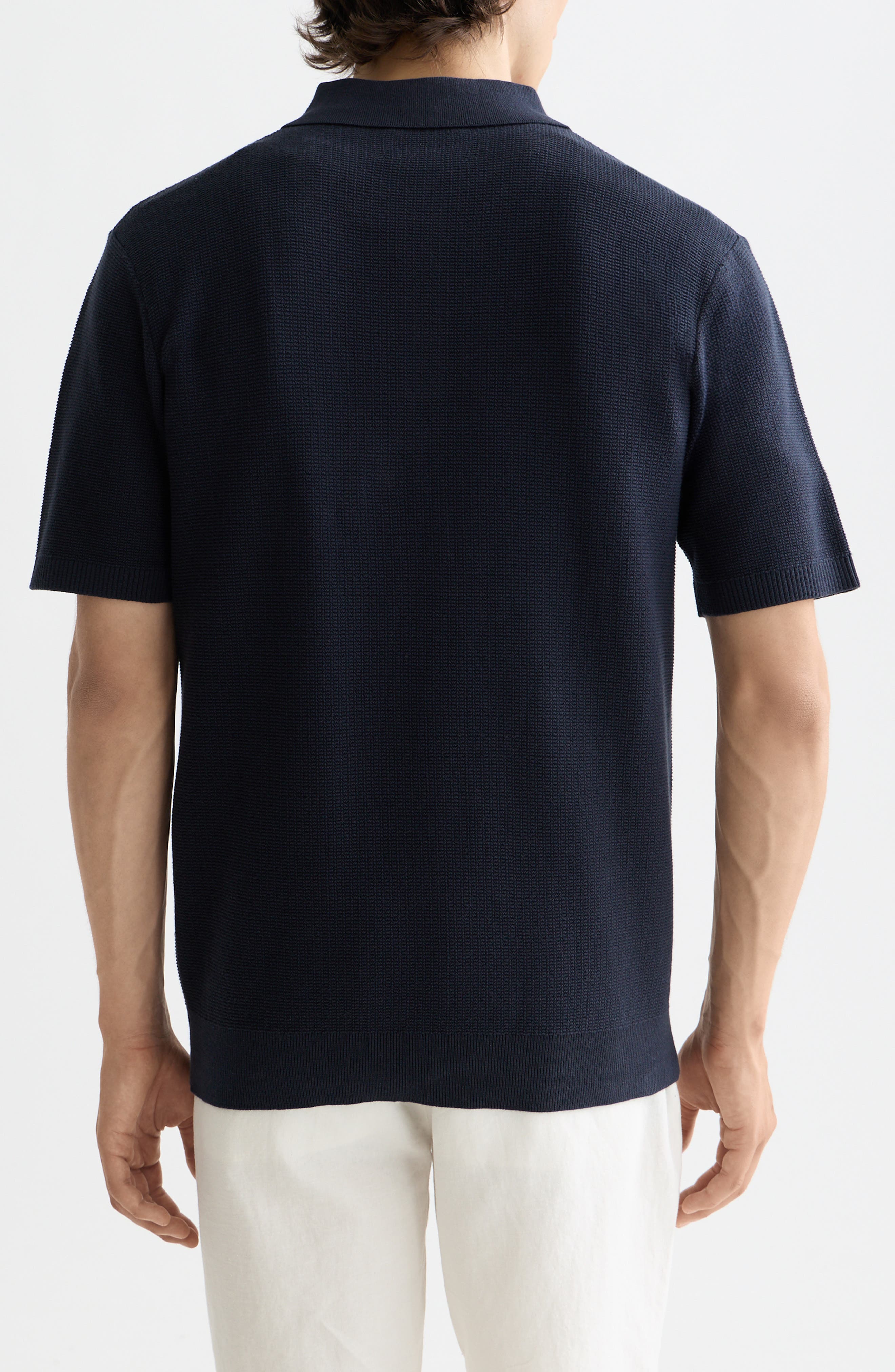 Structured Knit Cotton Polo - image 4