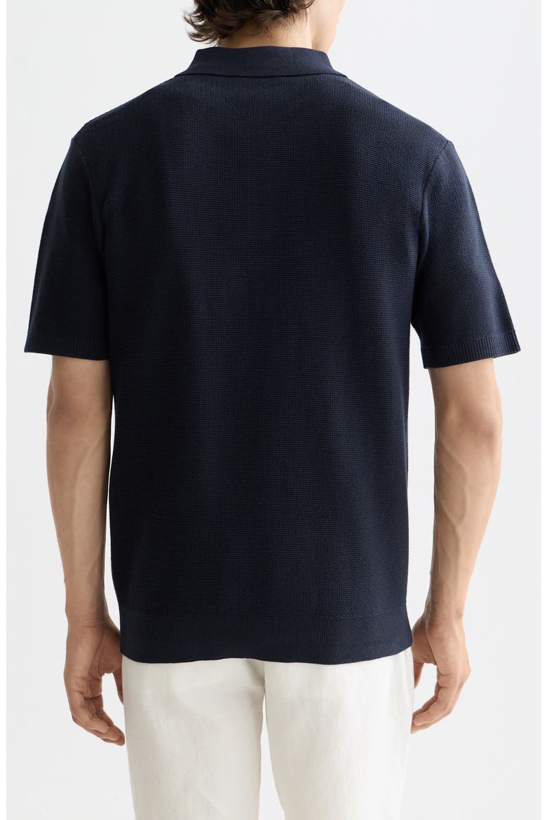 Structured Knit Cotton Polo, Alternate, color, SKY CAPTAIN