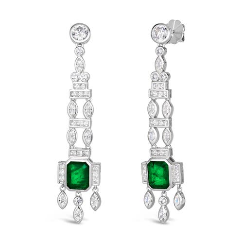 Anna Zuckerman Onassis 6 Carat Emerald Drop Earrings In Emerald
