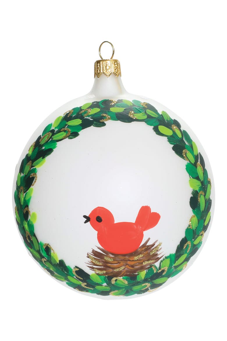 Bird with Wreath Ornament, Main, color, MULTI