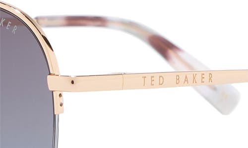 Ted Baker 57mm Gradient Half Rim Aviator Sunglasses In Gold