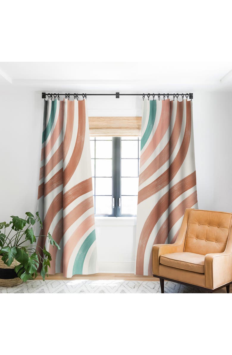 Deny Designs Cafelab Double Retro Rainbows Blackout Window Panel, Main, color,