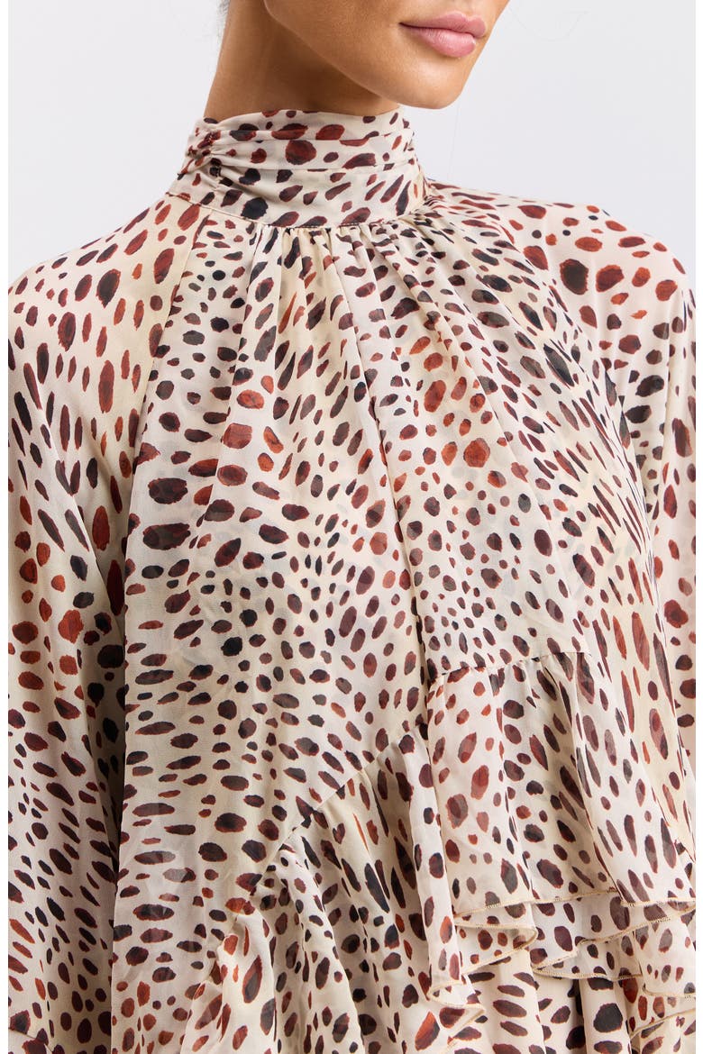 Ruffle Minidress, Alternate, color, SPOTTED ANIMAL