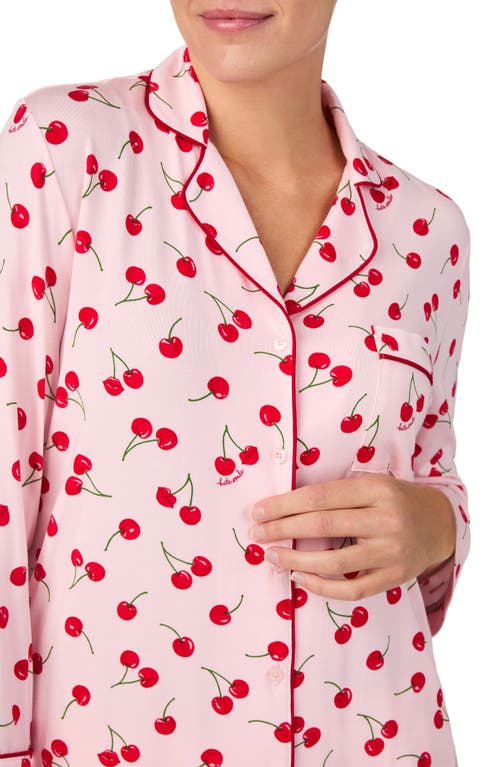 Kate Spade New York Printed Long Sleeve Pajama Set In Pink Print