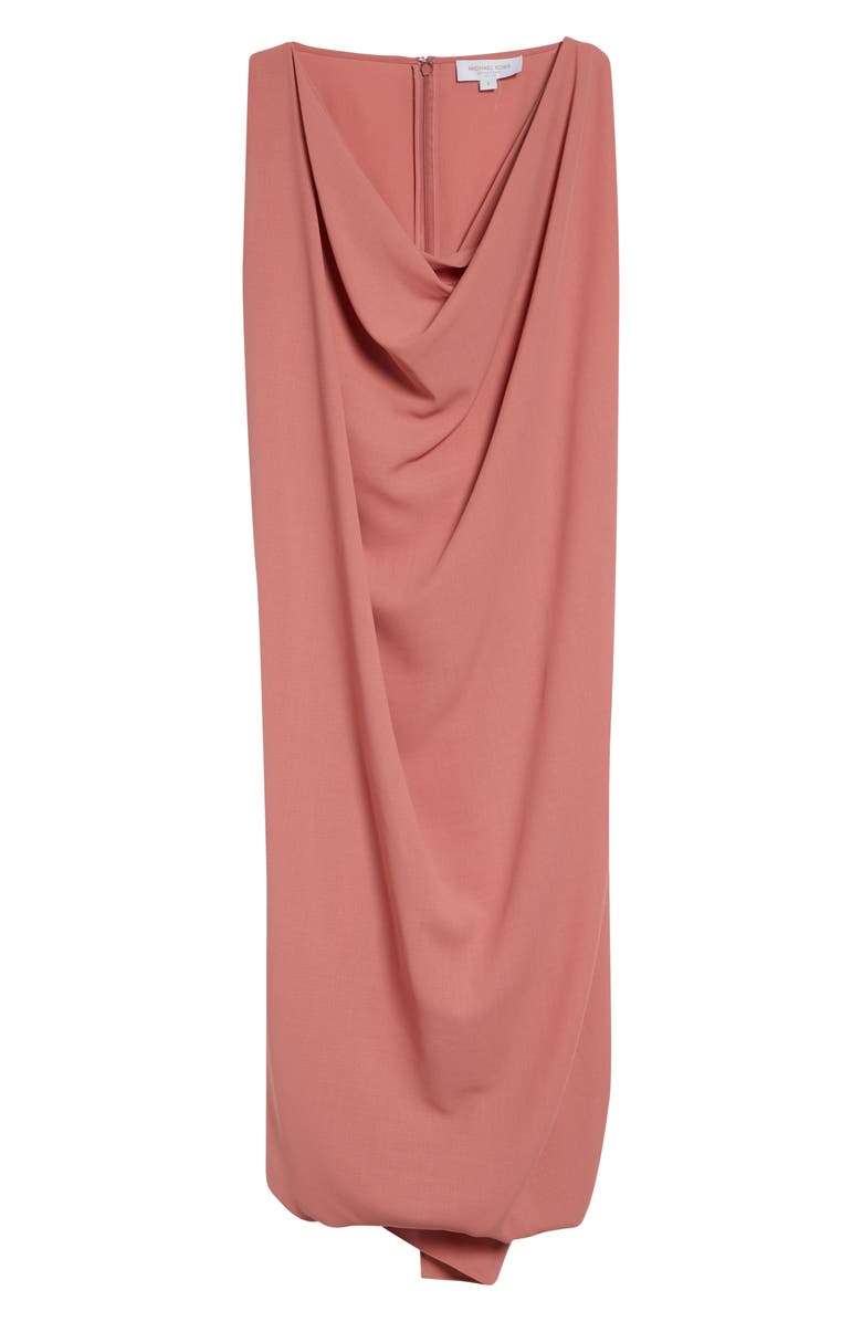 Michael Kors Collection Cowl Virgin Wool Crepe Midi Dress, Main, color, Guava
