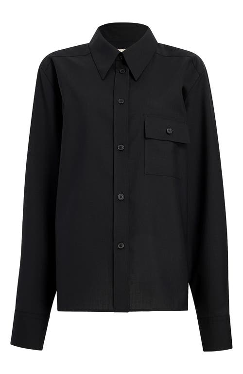 Khaite Yatty Shirt In Tropical Wool In Black