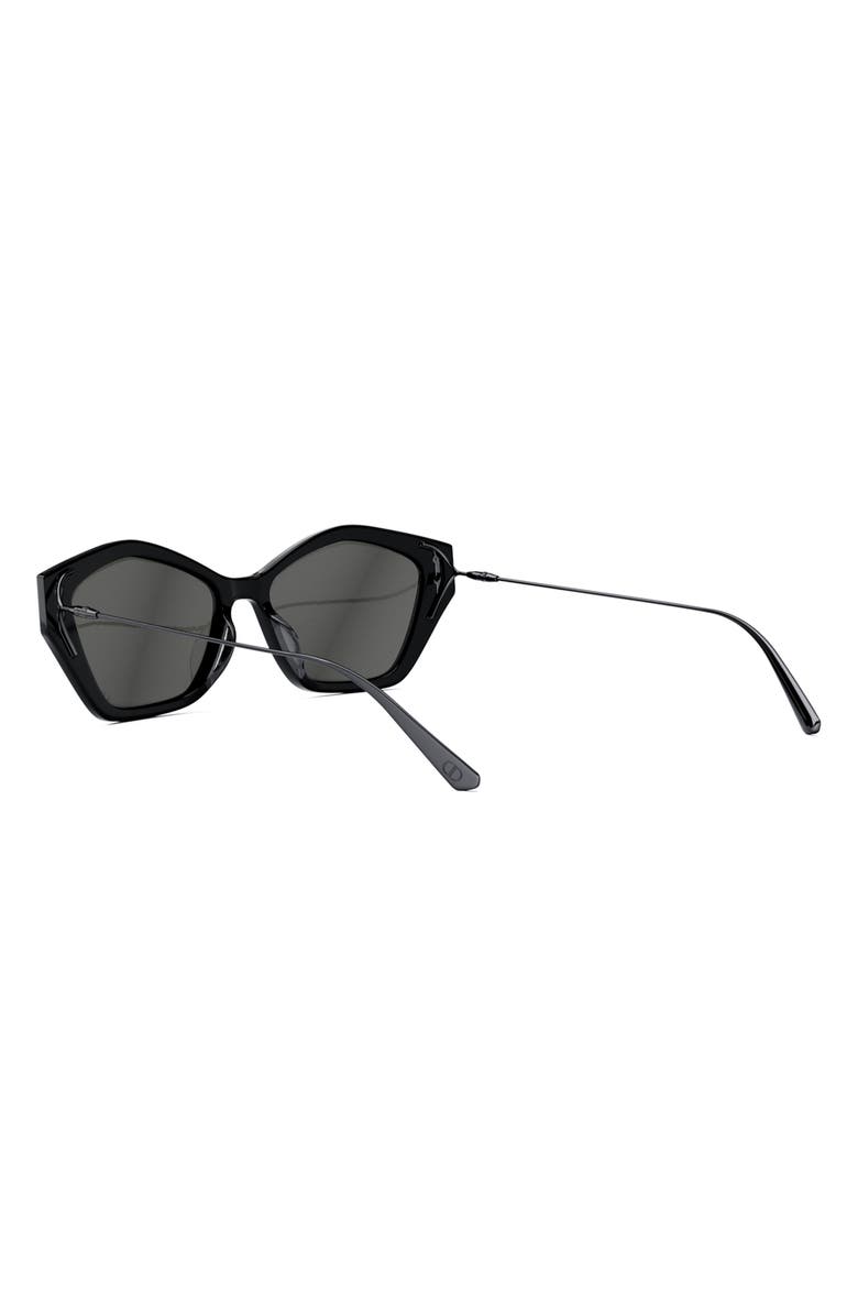 DIOR MissDior S1U 56mm Geometric Sunglasses, Alternate, color, Shiny Black / Smoke Mirror