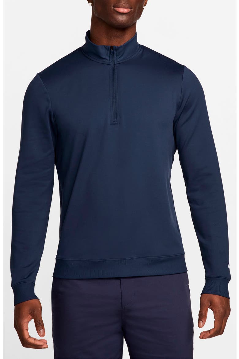Dri-FIT Tour Half Zip Golf Pullover, Main, color, MIDNIGHT NAVY/ WHITE