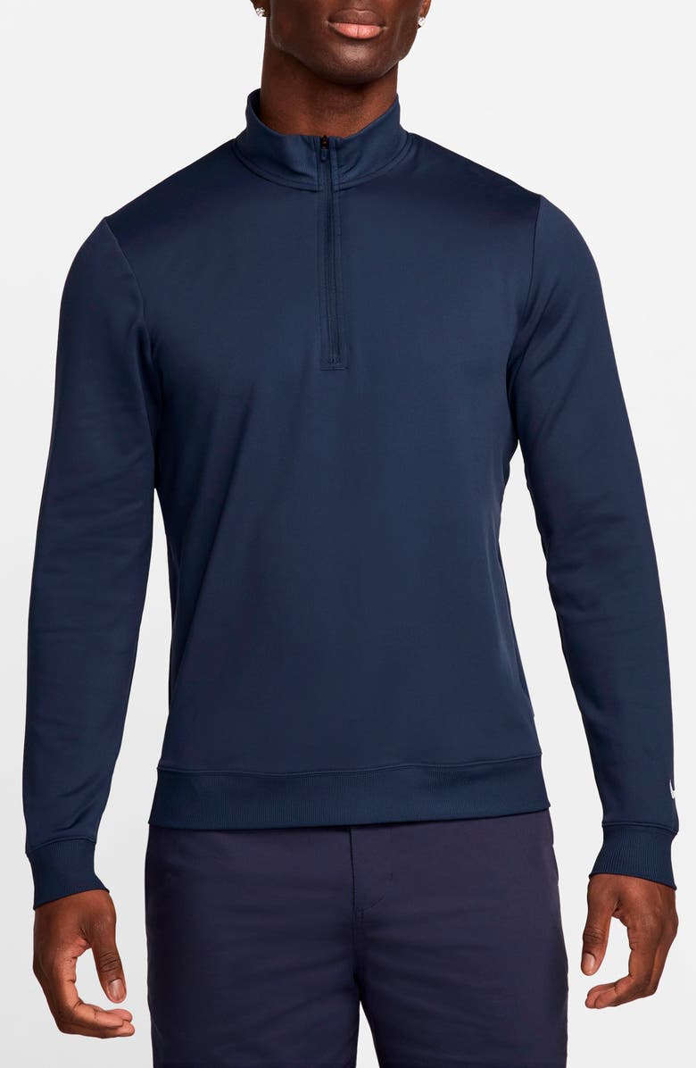 Nike Golf Dri-FIT Tour Half Zip Golf Pullover, Main, color, Midnight Navy/ White