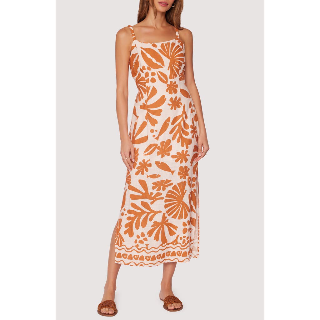 Lost + Wander Tropical Dream Maxi Dress In Brown-multi