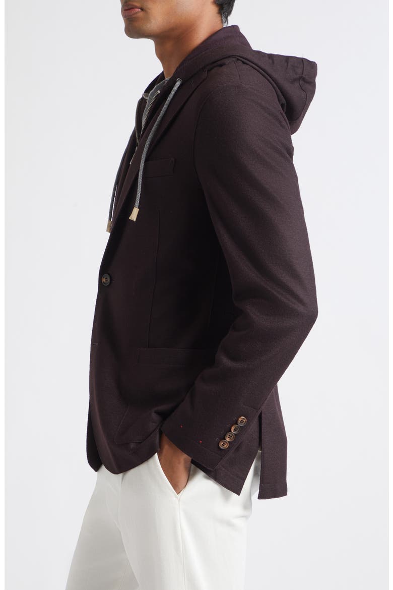 Single Breasted Jacket with Hood, Alternate, color, 10 BURGUNDY