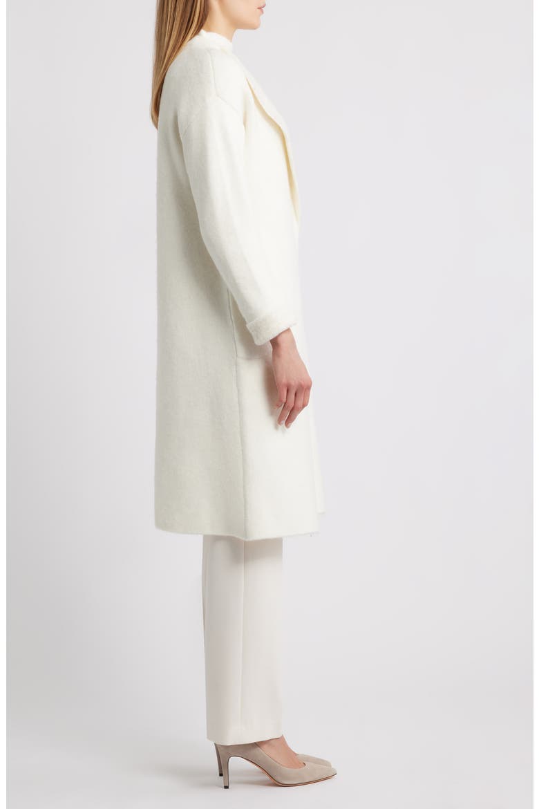 Wing Collar Sweater Coat, Alternate, color, WHITE DOVE HEATHER