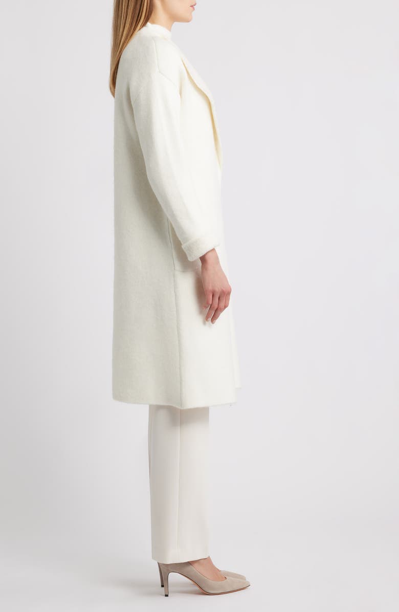 Anne Klein Wing Collar Sweater Coat, Alternate, color, White Dove Heather