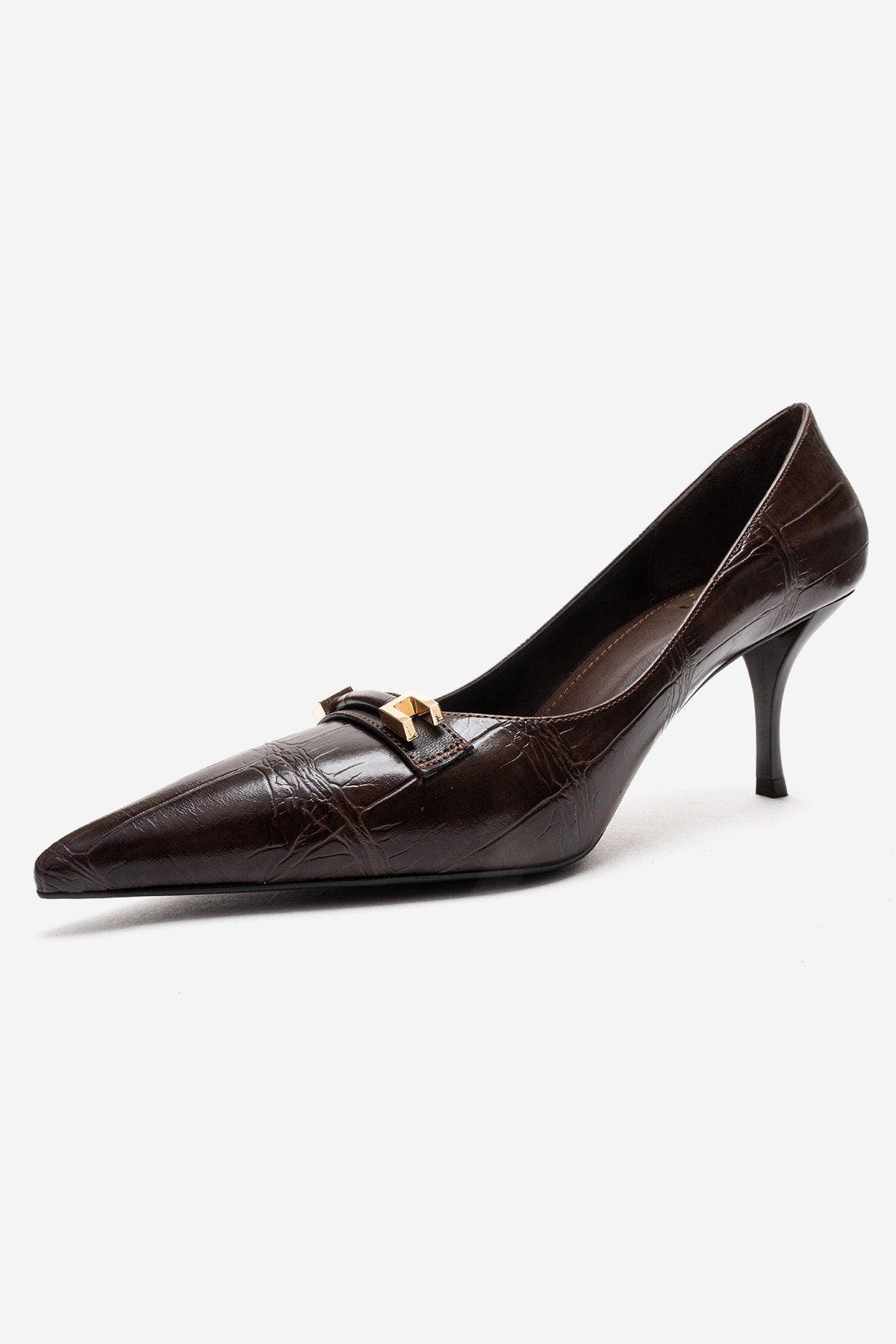 Poesy Pointed Toe Stiletto Pump, Alternate, color, Brown Print