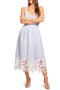 Aubriella Lace Hem Linen Midi Sundress