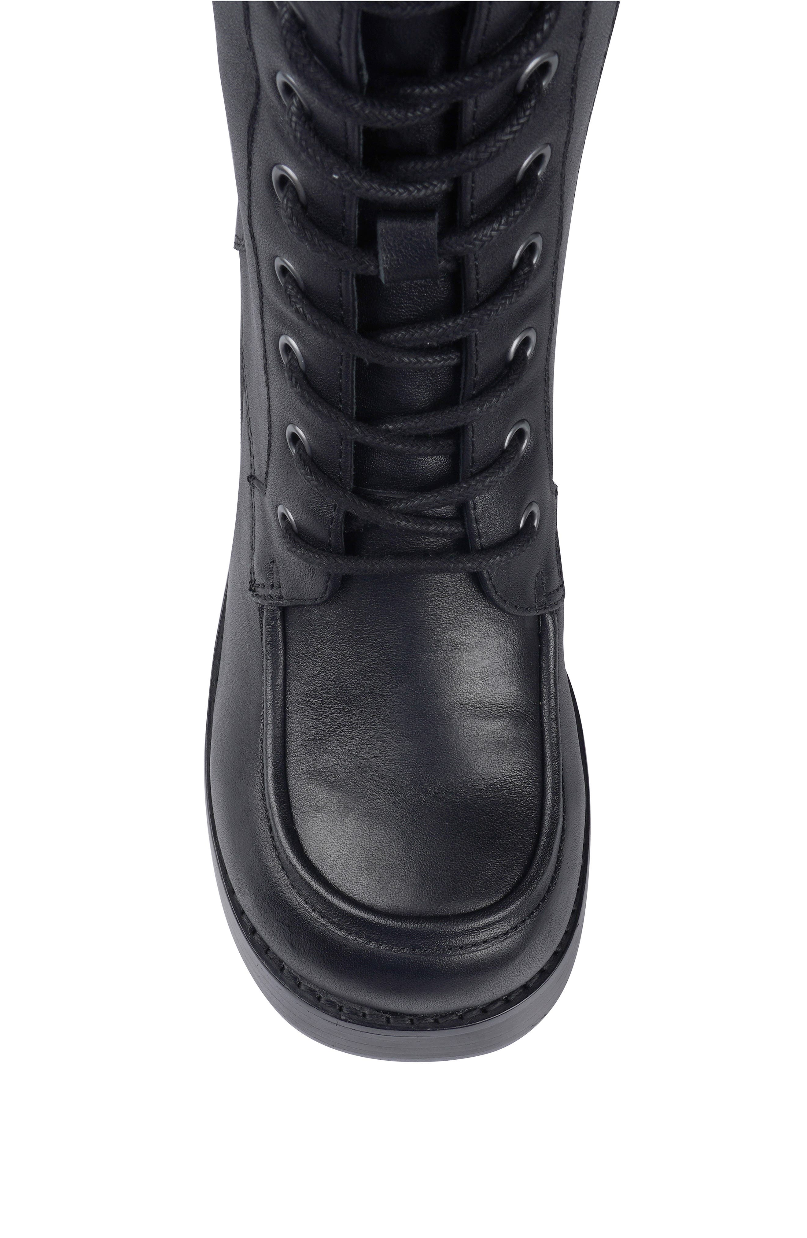 Candie
s Phoebe Lug Sole Bootie, Alternate, color, Black Leather