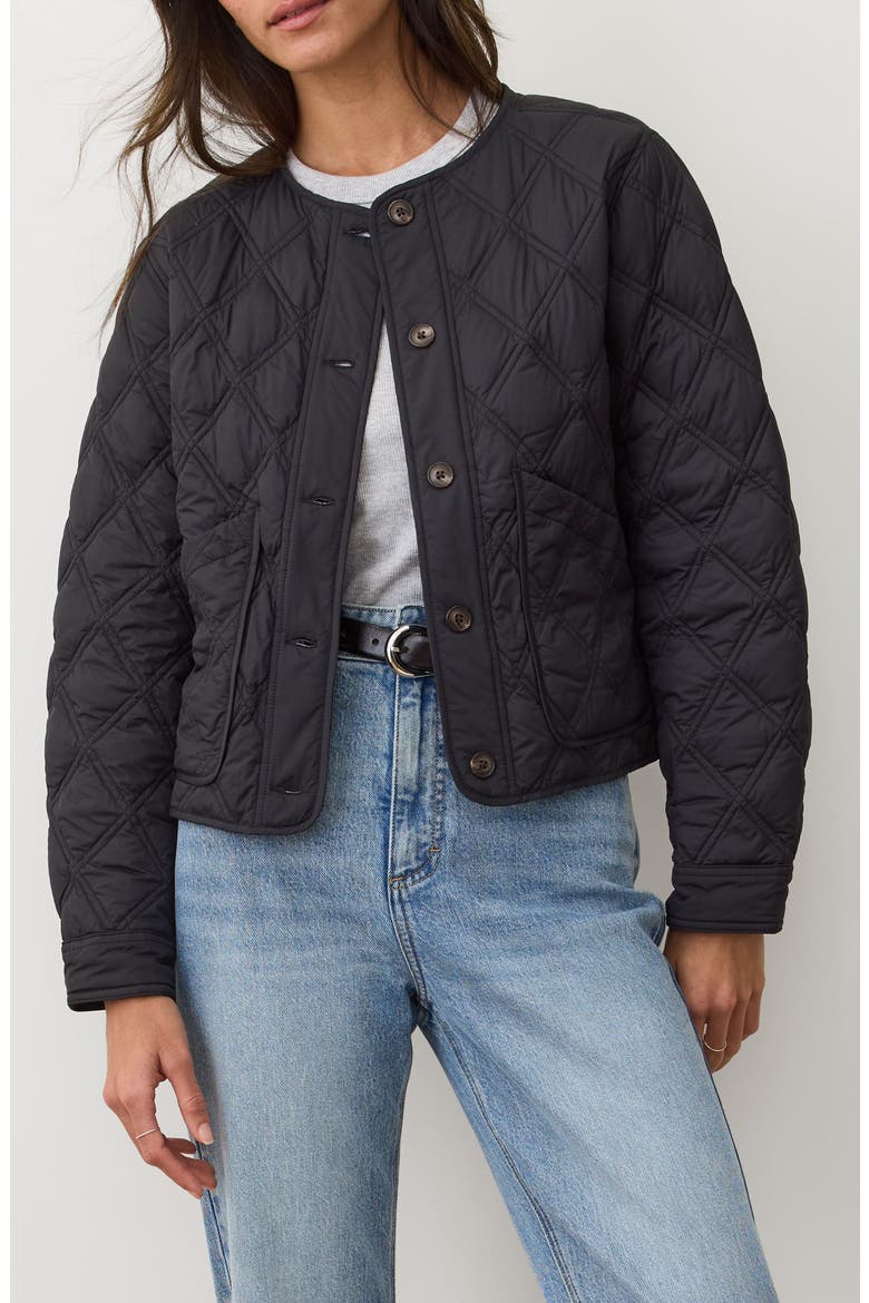 Marina Quilted Liner Jacket, Main, color, BLACK