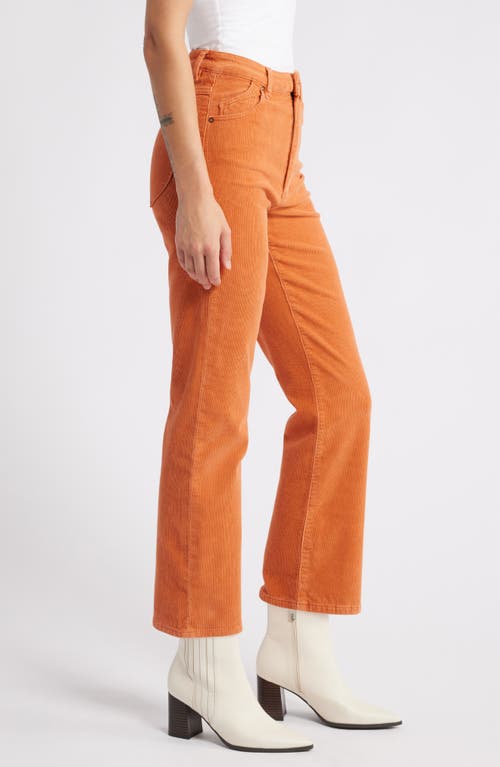 Rolla's East Coast Rusty Rose Corduroy High Rise Flare Pants In Rust