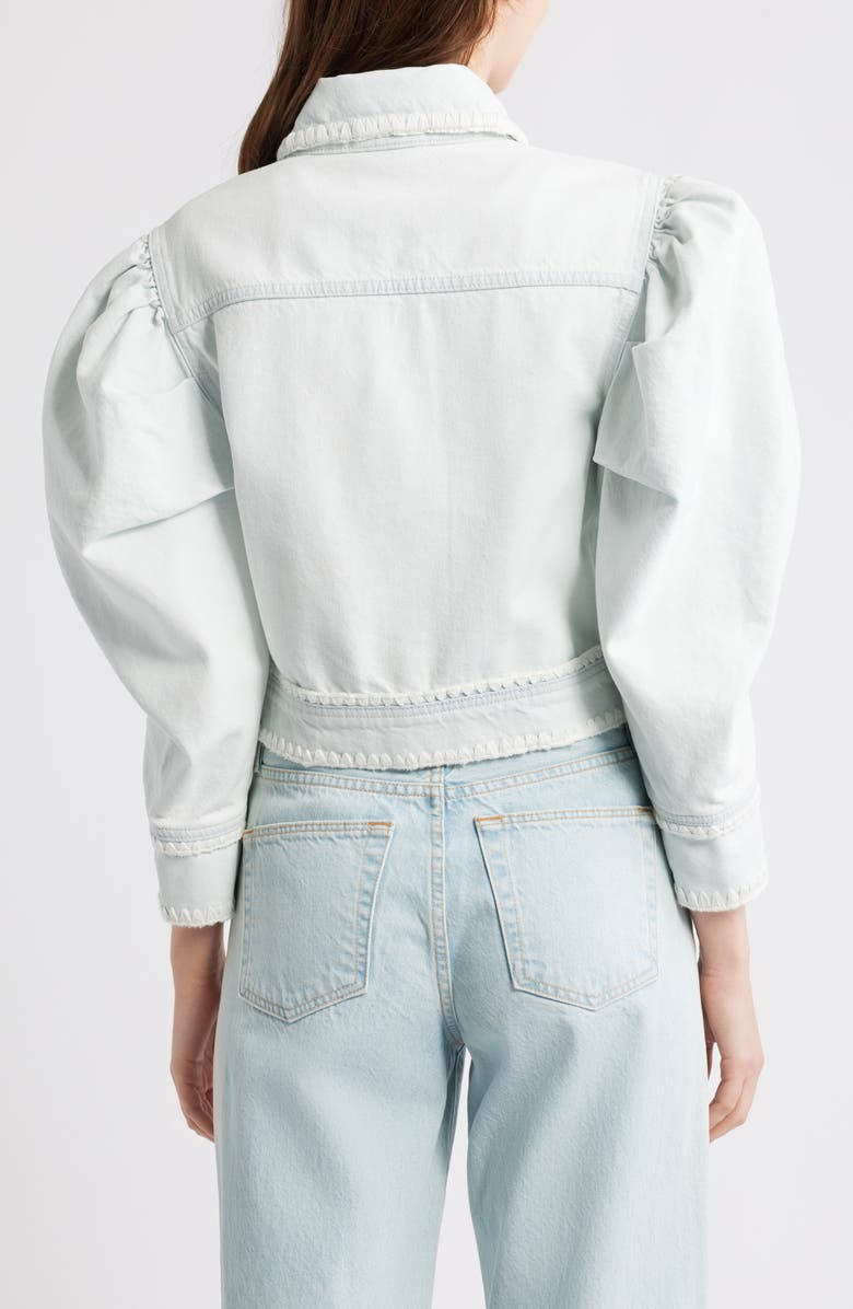 FARM Rio Stitch Detail Denim Jacket, Alternate, color, Denim