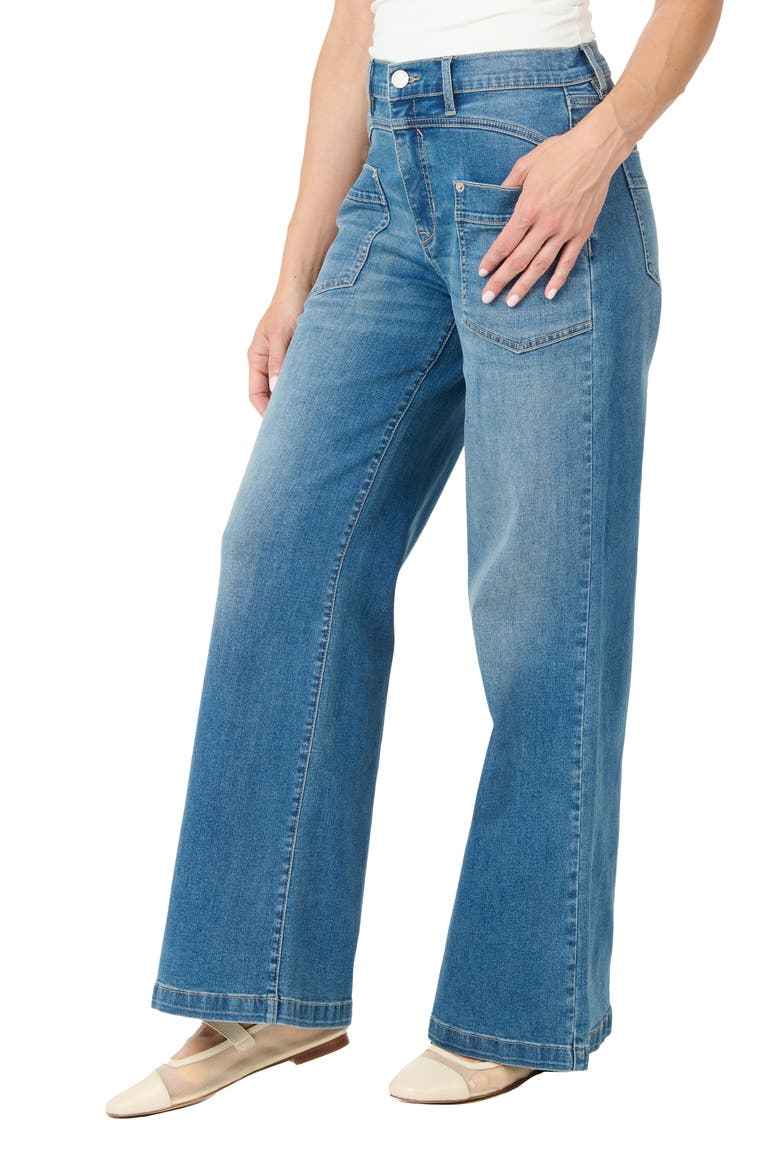 High Rise Wide Leg Jeans, Alternate, color, MED BLUE