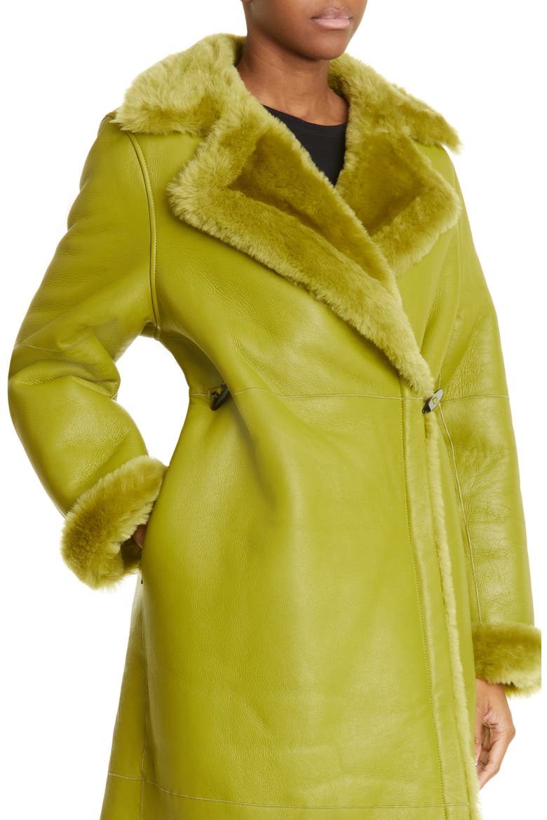 Mary Genuine Shearling Coat, Alternate, color, PEAR