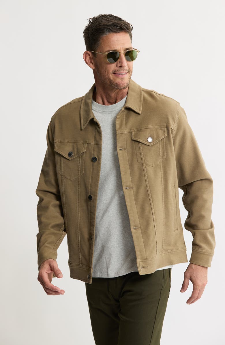 JACHS Stretch Cotton Trucker Jacket, Alternate, color, Khaki