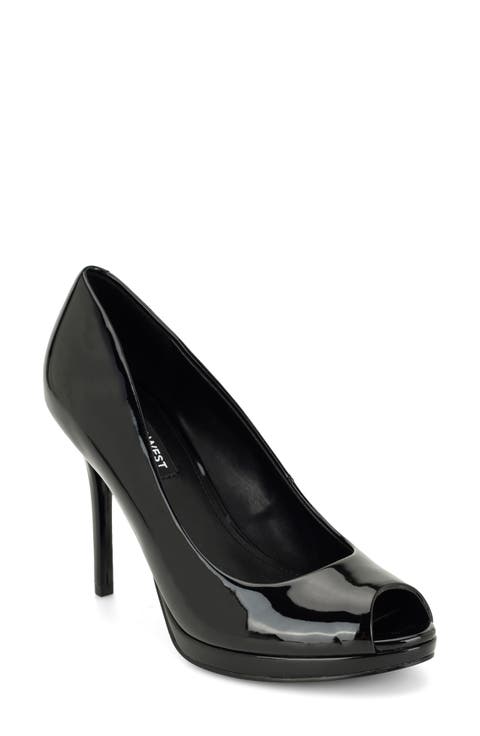 Tyrah Faux Leather Peep Toe Pump