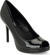Nine West Tyrah Faux Leather Peep Toe Pump