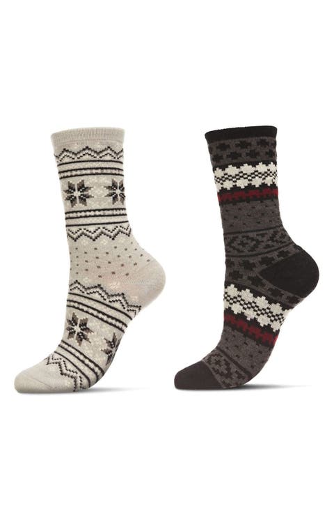 Fair Isle Assorted 2-Pack Crew Socks