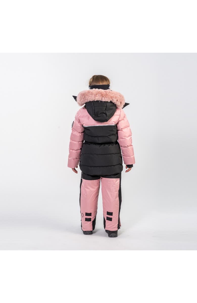 ÖSNO Angel Luxury Snowsuit Complete With Plush Blush Fur Accents, Alternate, color, Pink Fur
